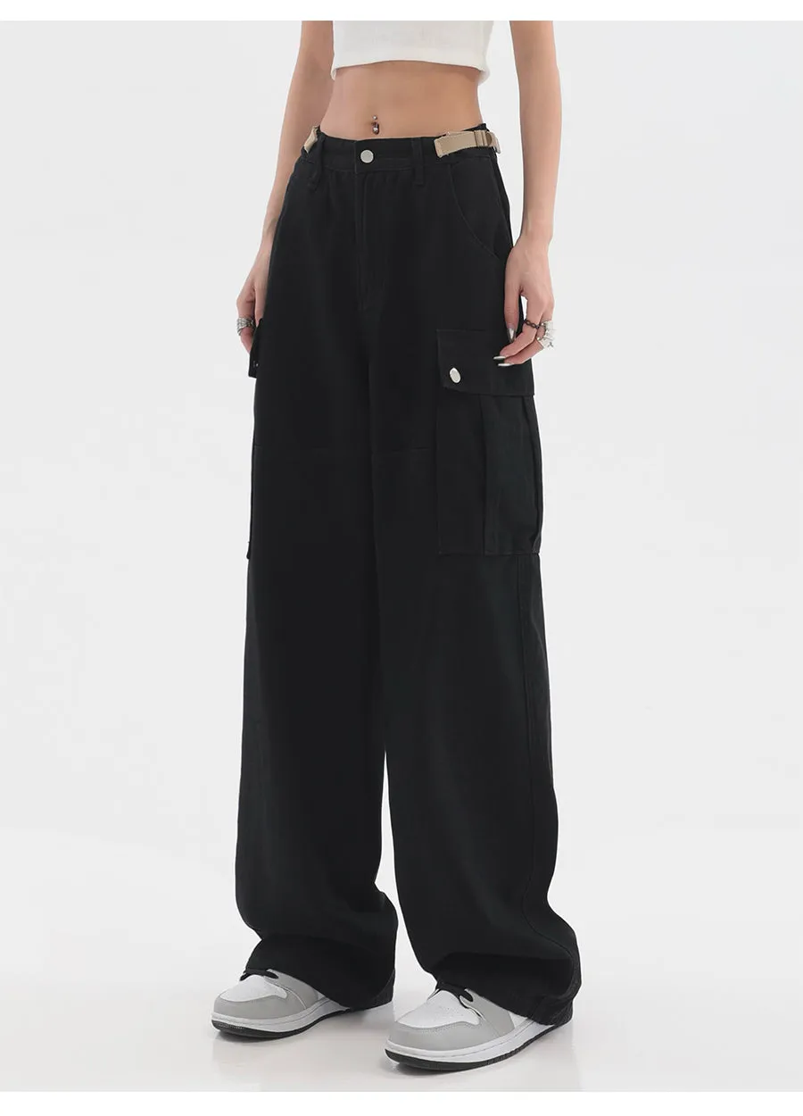 【23s July】Wide-Leg Straight Fit Cargo Pants