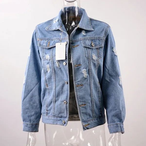 Basic Distressed Denim Jacket