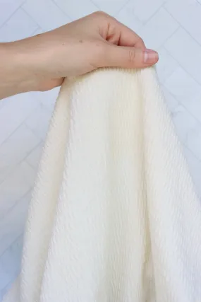 Cream Smocked Jersey Knit