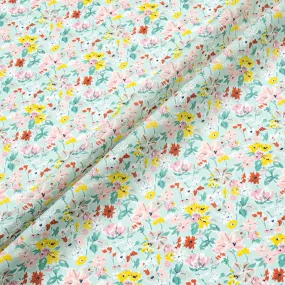 Floral on Pale Mint 'California Bloom' Liberty Cotton Tana Lawn