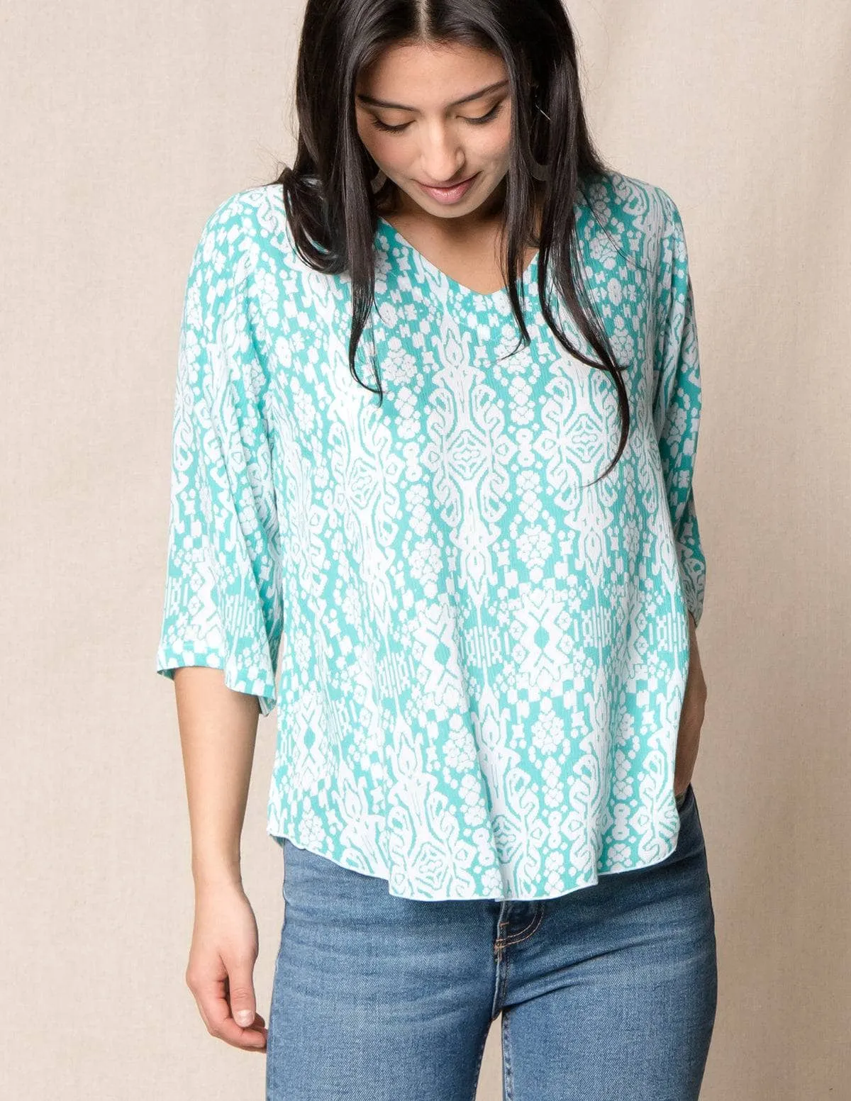 Indah Batik Tunic - Aqua - Large Only