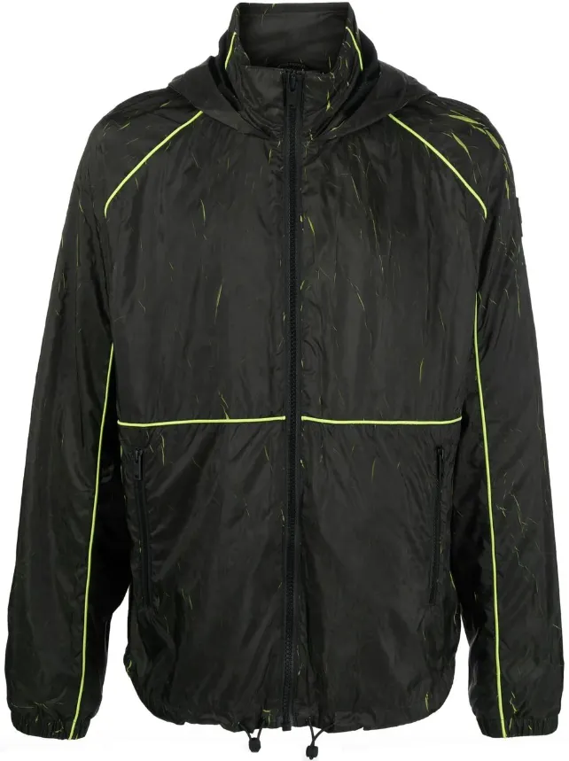 Moose Knuckles fluorescent-stripe lightweight jacket