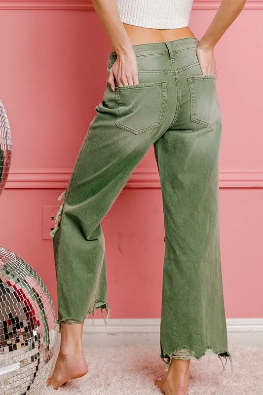 Vintage Washed Wide Leg Pants